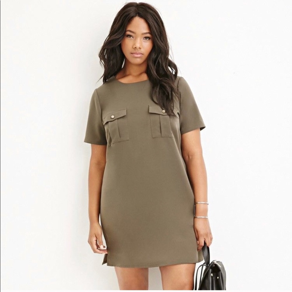 Forever21+ Army Green Dress